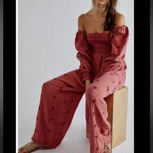 Elegant Off-Shoulder Jumpsuit in Rust